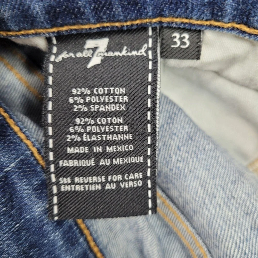 7 For All Mankind Slimmy Jeans Mens 33x28 Blue Luxe Performance Slim Fit